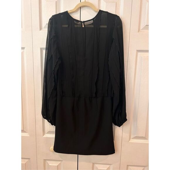 ZARA Black Ruffle Dress NWT Size M - Picture 9 of 11